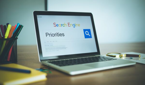 Priorities typed into a search engine representing the importance of prioritizing SEO tasks