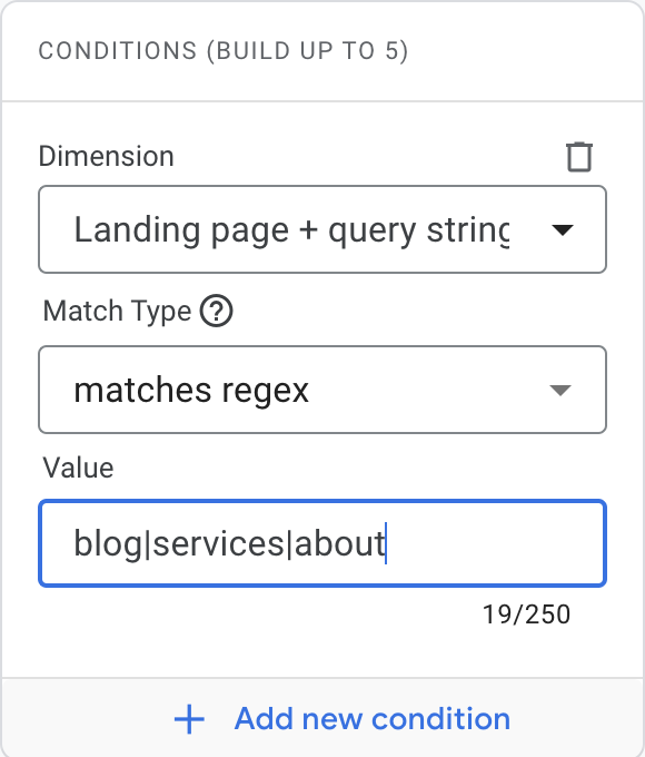regex ga4